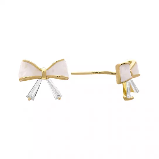 Пусеты с фианитом из серебра