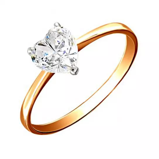 Кольцо с фианитом из золота