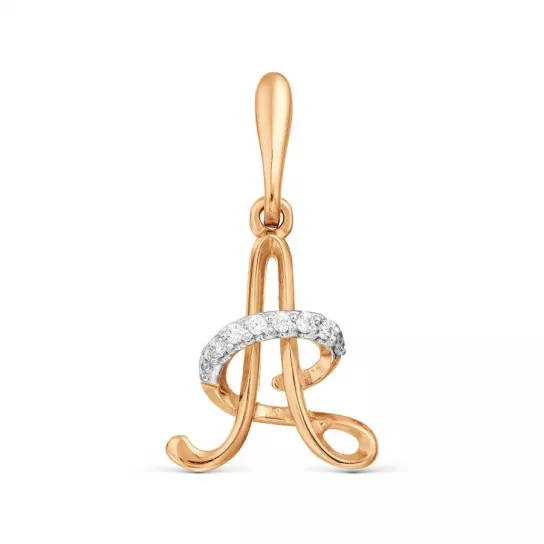Подвеска с фианитом из золота