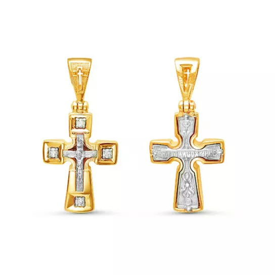 Крест с бриллиантами из золота