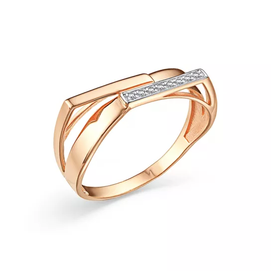 Кольцо с фианитом из золота