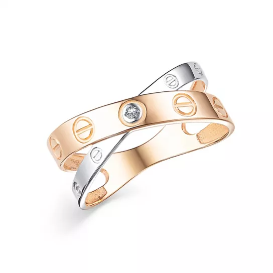 Кольцо с фианитом из золота