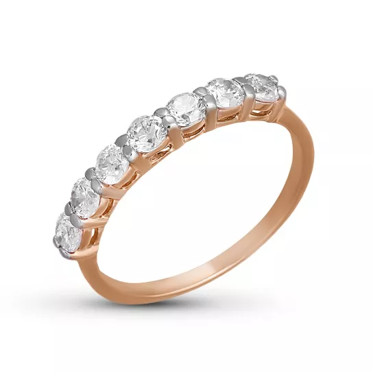 Кольцо с фианитом из золота