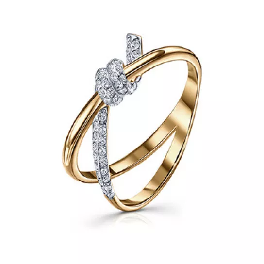 Кольцо с фианитом из золота