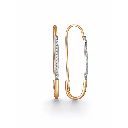 Серьги с фианитом из золота