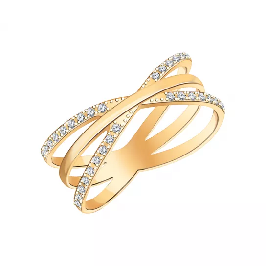 Кольцо с фианитом из золота