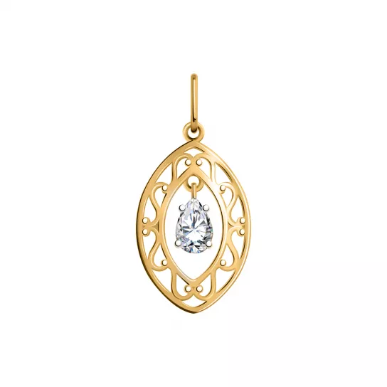 Подвеска с фианитом из золота