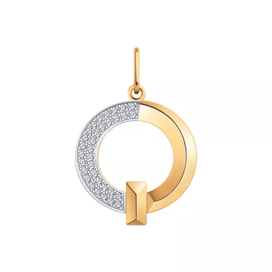 Подвеска с фианитом из золота