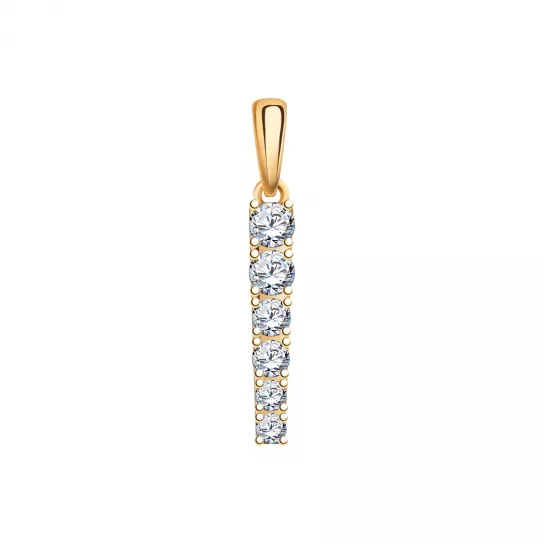 Подвеска с фианитом из золота