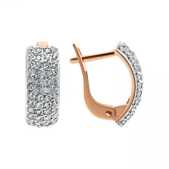 Серьги с фианитом из золота