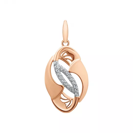 Подвеска с фианитом из золота