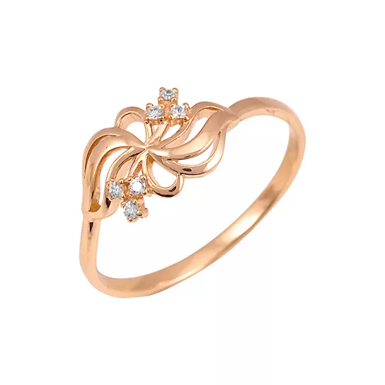 Кольцо с фианитом из золота