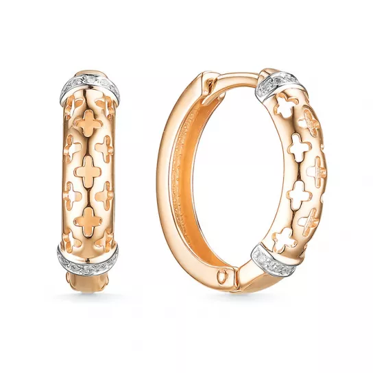 Серьги с фианитом из золота