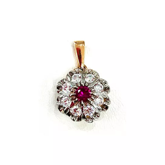 Подвеска с фианитом из золота