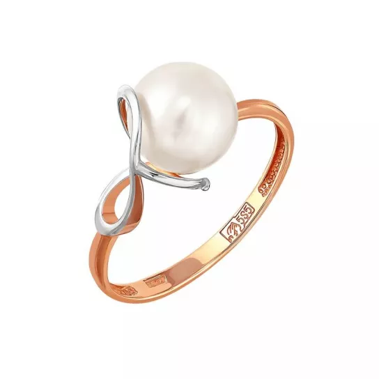 Кольцо с жемчугом из золота
