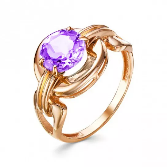 Кольцо с аметистом из золота