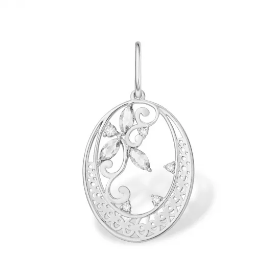 Подвеска с фианитом из серебра