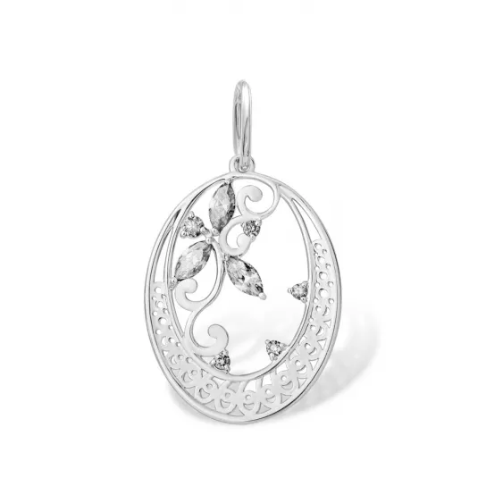 Подвеска с фианитом из серебра
