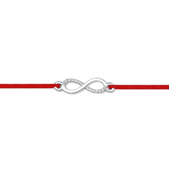 Браслет с нейлоном и фианитом из серебра