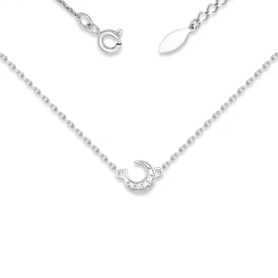 Колье с фианитом из серебра