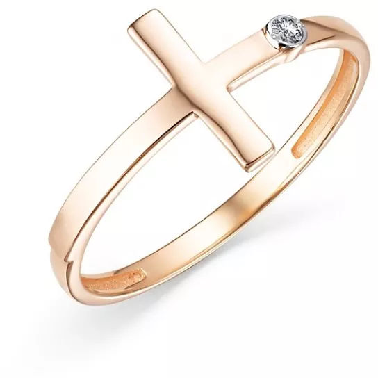 Кольцо с фианитом из золота