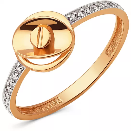 Кольцо с фианитом из золота