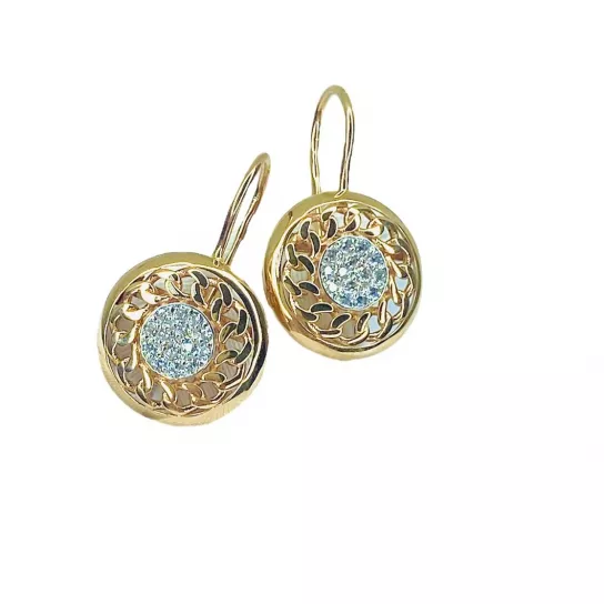 Серьги с фианитом из золота