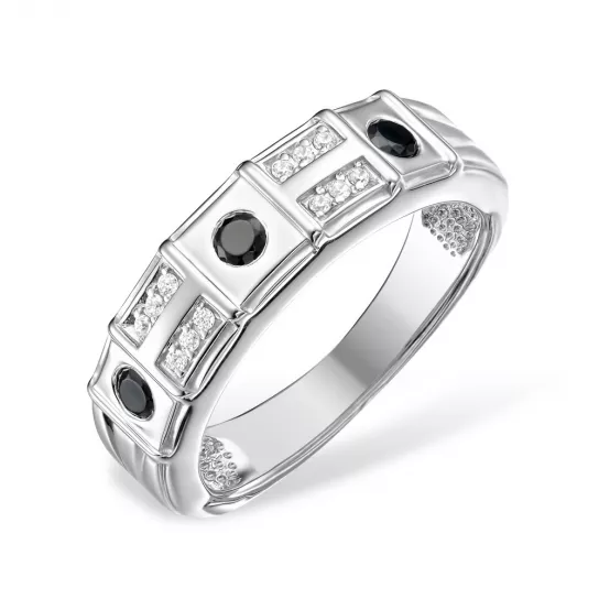 Кольцо с фианитом из серебра