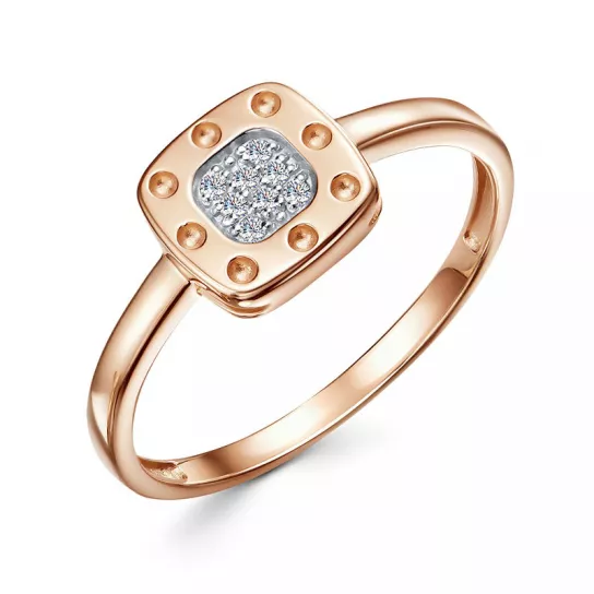 Кольцо с фианитом из золота