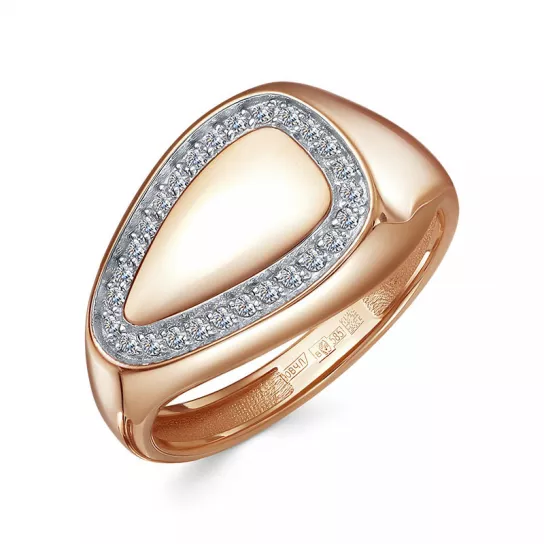 Кольцо с фианитом из золота