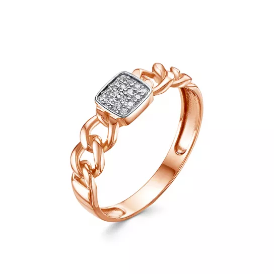 Кольцо с фианитом из золота