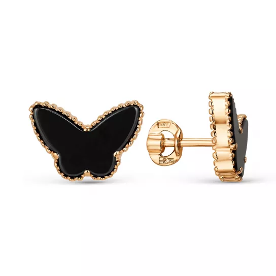 Серьги с ониксом из золота