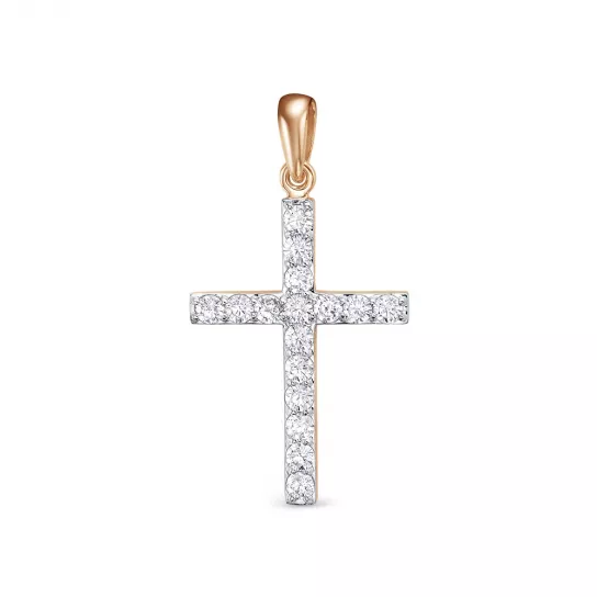 Крест с бриллиантами из золота