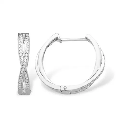 Серьги с фианитом из серебра